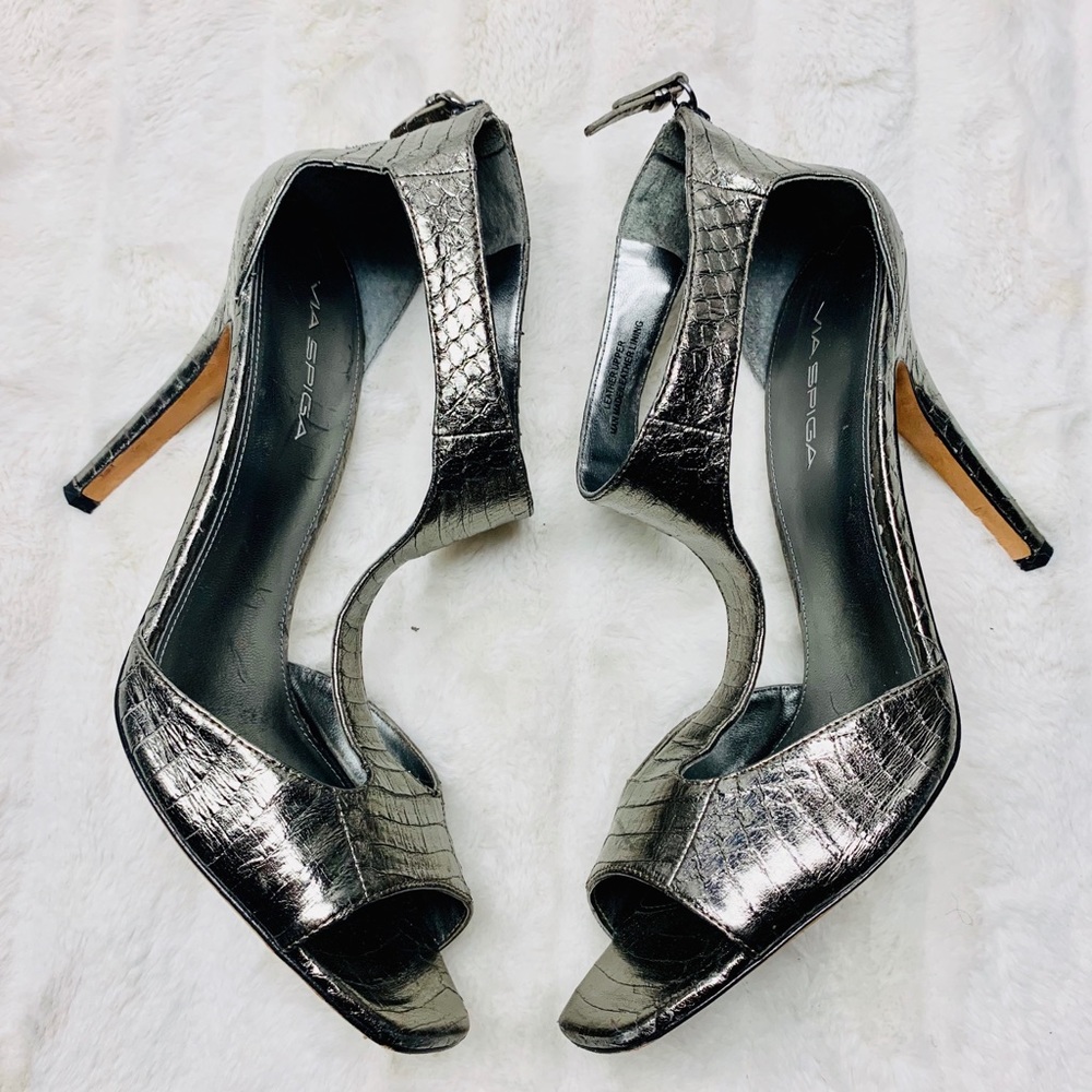 Via Spiga Silver Heels